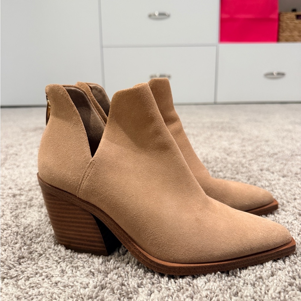 Vince Camuto Tan Suede Ankle Booties